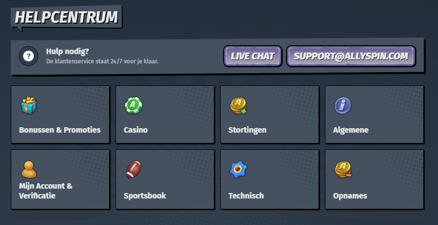 AllySpin Casino BE Help-Centre