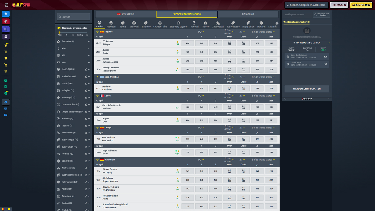 AllySpin Casino BE Sports-Betting
