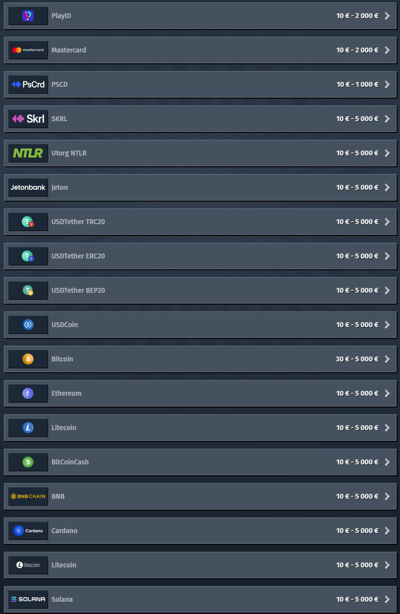 AllySpin Casino Payment