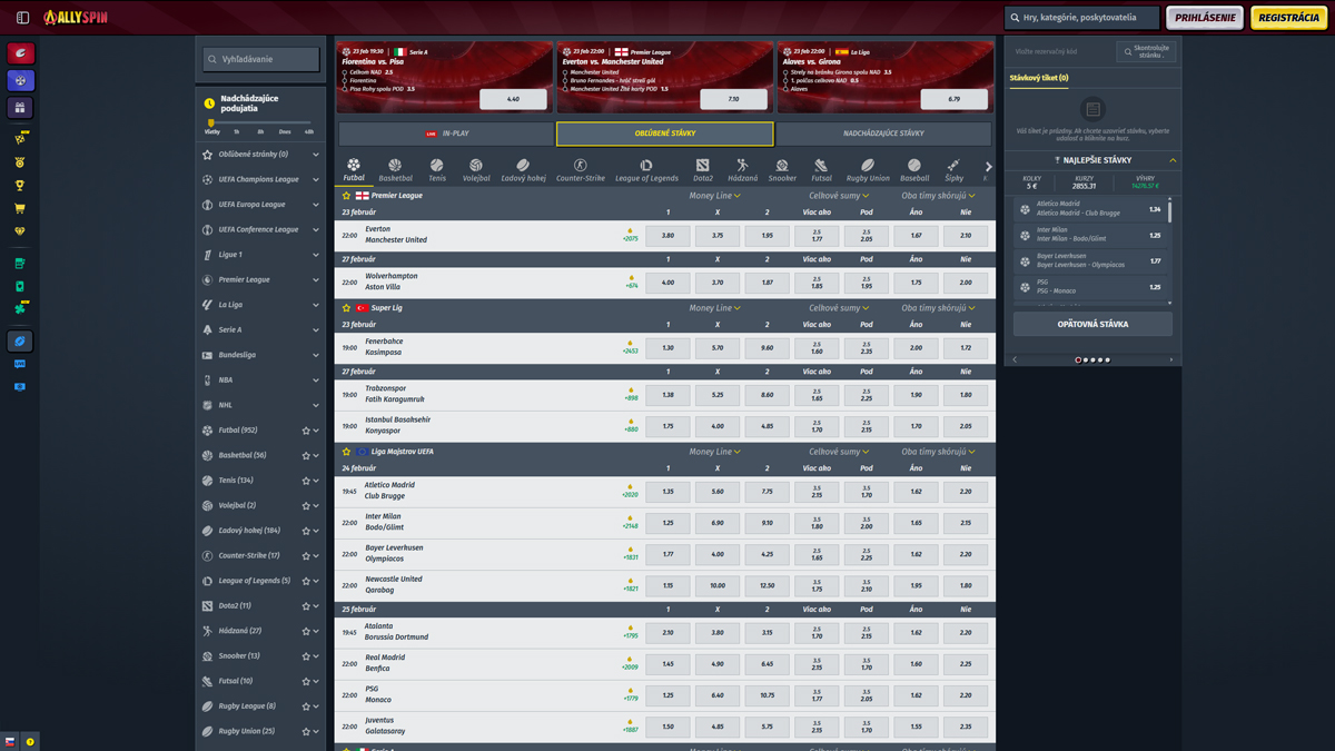 AllySpin Casino Sportweddenschappen