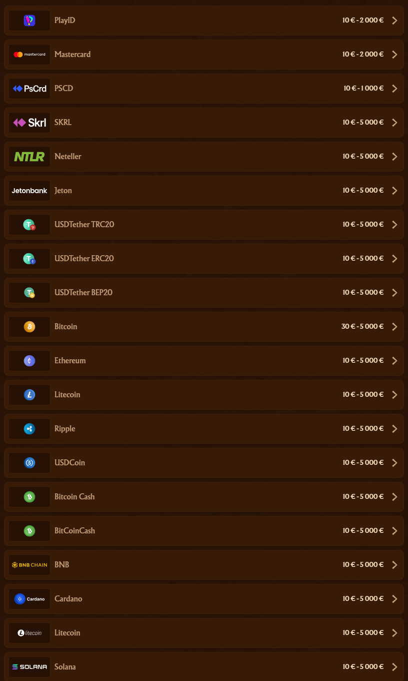 AmunRa Casino betaalmethoden