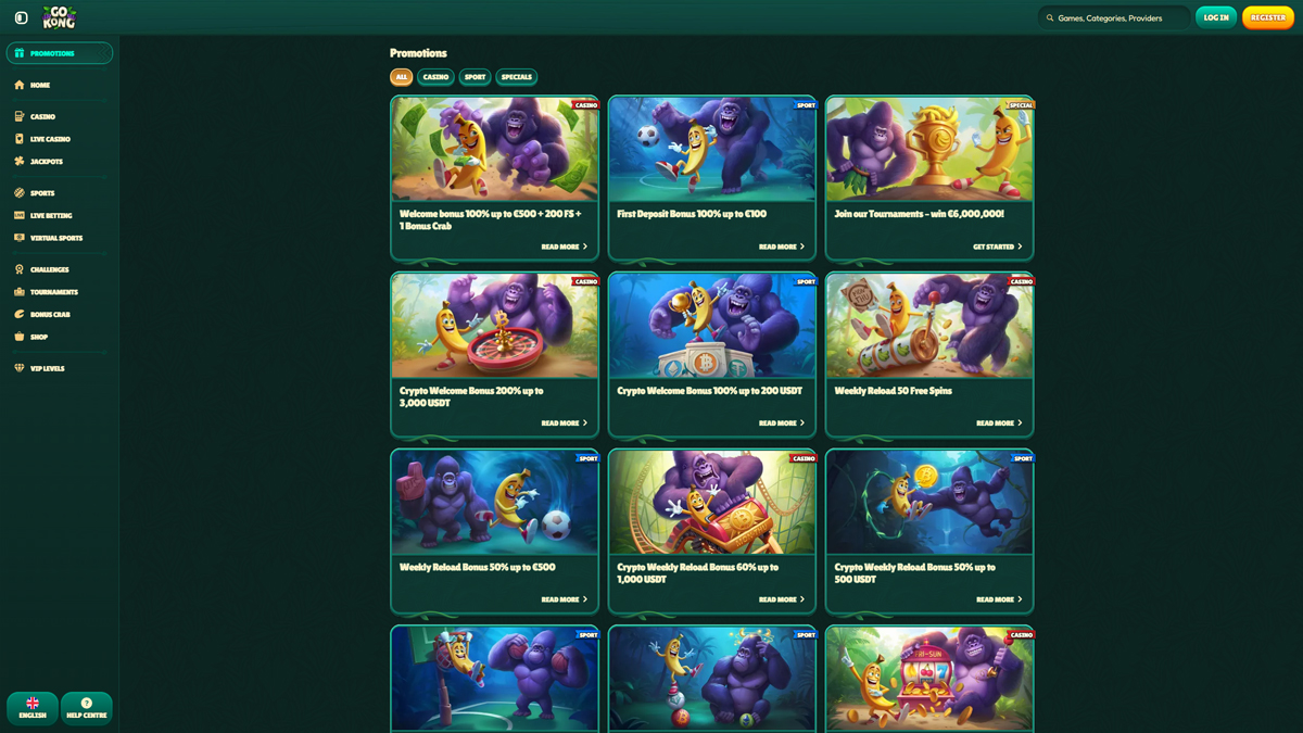 GoKong Casino BE Bonuses