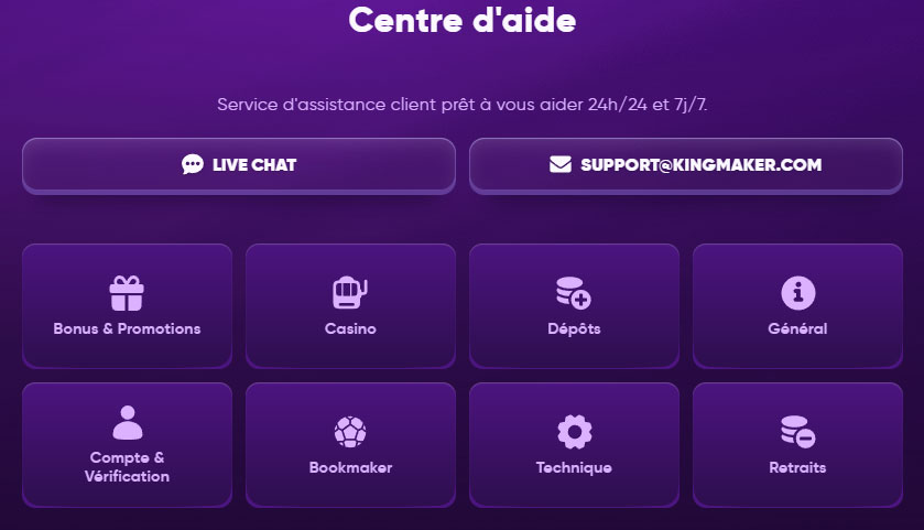 Kingmaker Casino Help-Centre