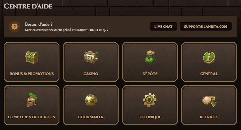 Lanista Casino Help-Centre