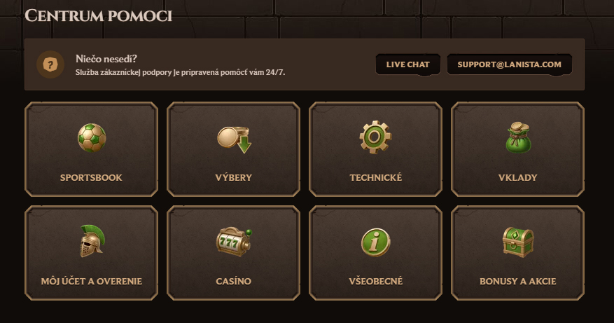 Lanista Casino Help Centre