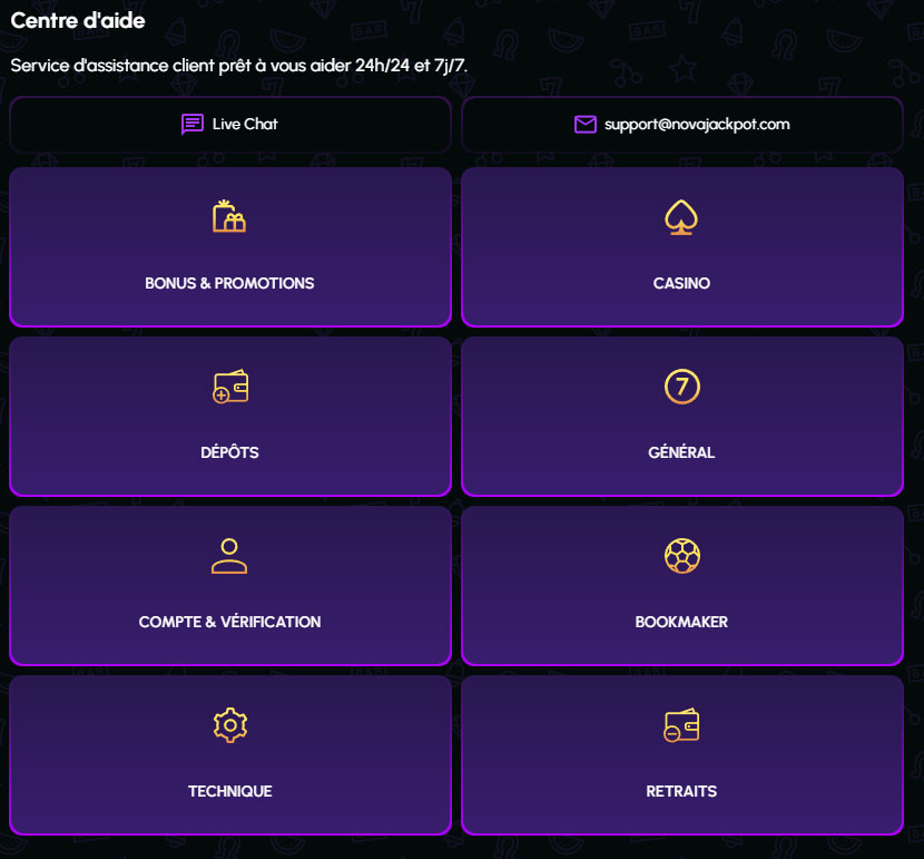 NovaJackpot Casino Help-Centre