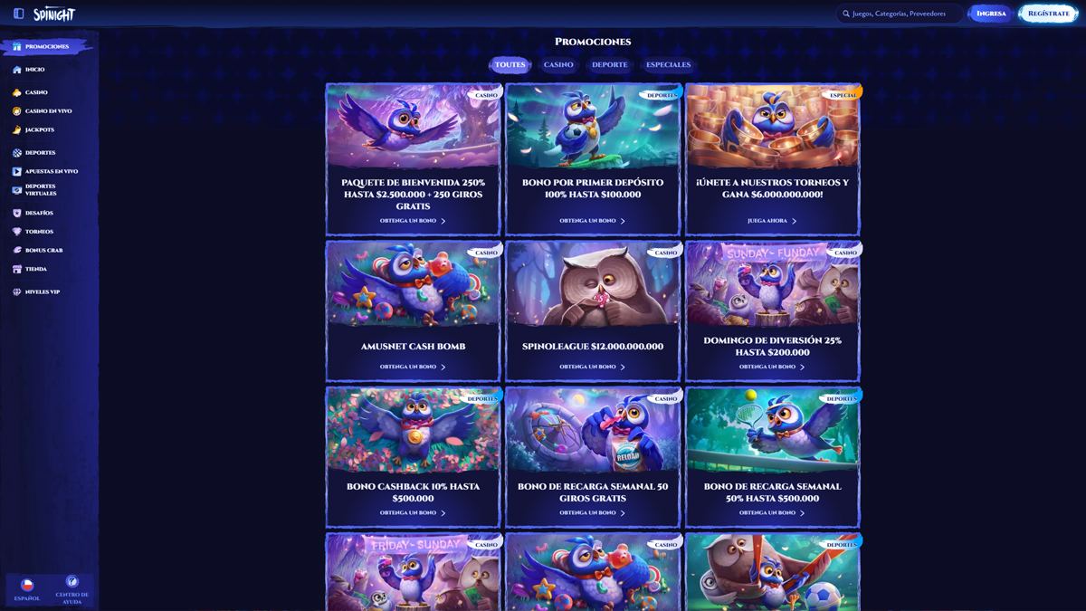 Spinight-Casino-Chile-Bonuses
