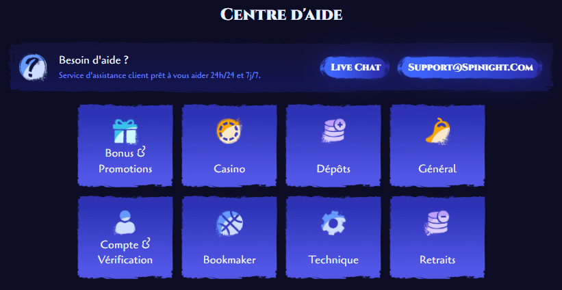 Spinight Casino Help-Centre