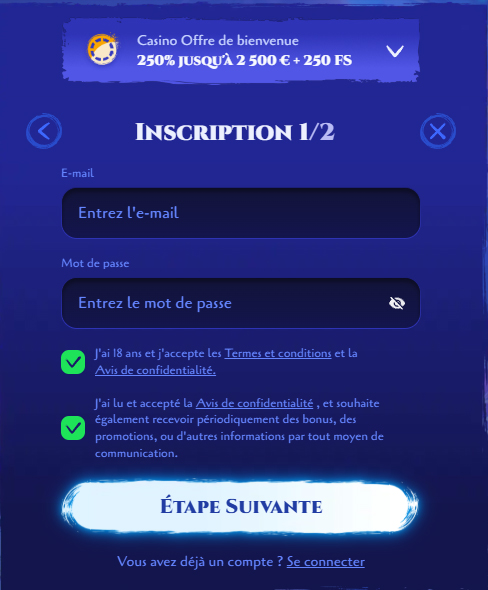 Spinight Casino Register