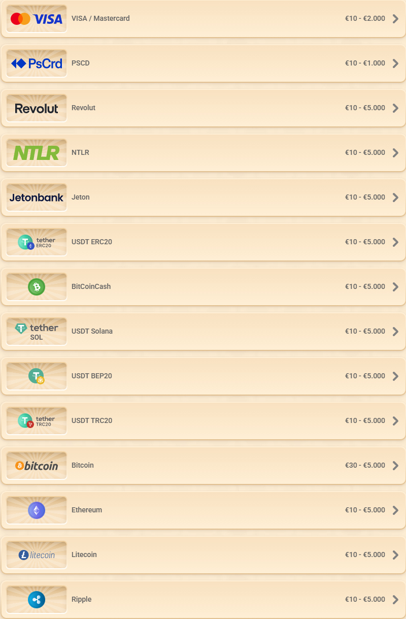 Vegasino-Casino-Chile-Payments
