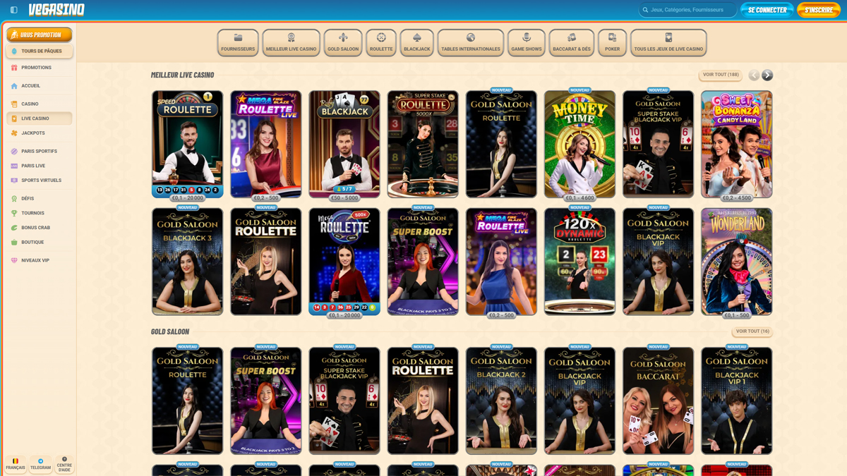 Vegasino Casino Live-Casino