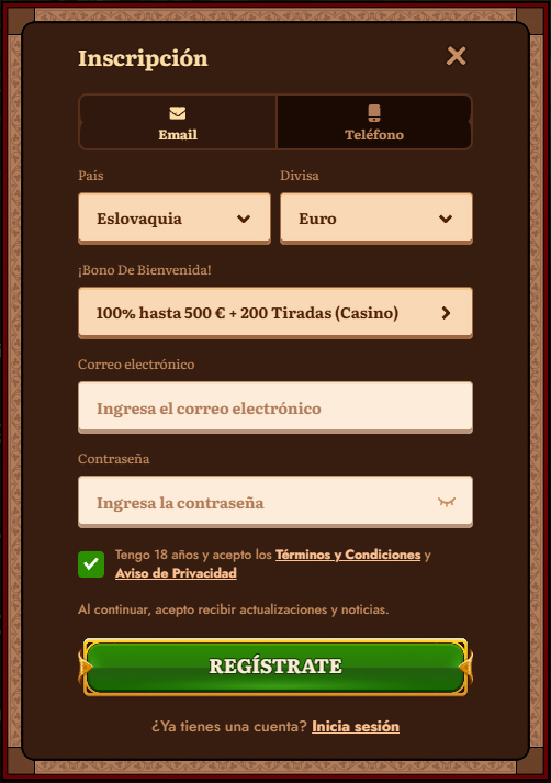 WildRobin-Casino-ES-Register
