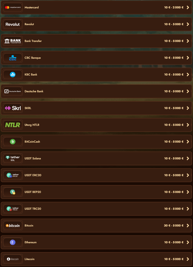 WildRobin Casino Payments