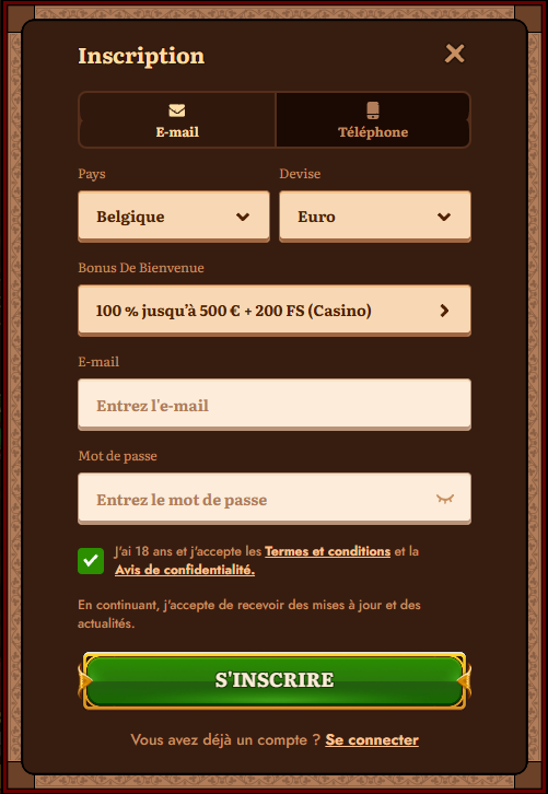 WildRobin Casino Register