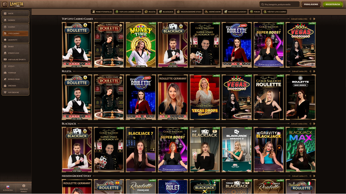 Lanista Casino live Casino Games