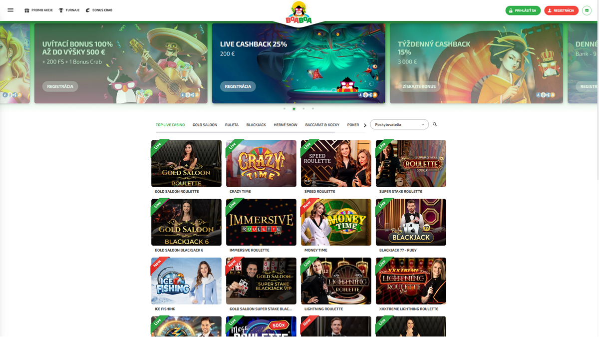 BoaBoa Casino Live Casino