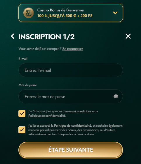 Cashed Casino BE Register