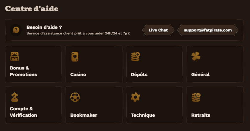FatPirate Casino BE Help-Centre