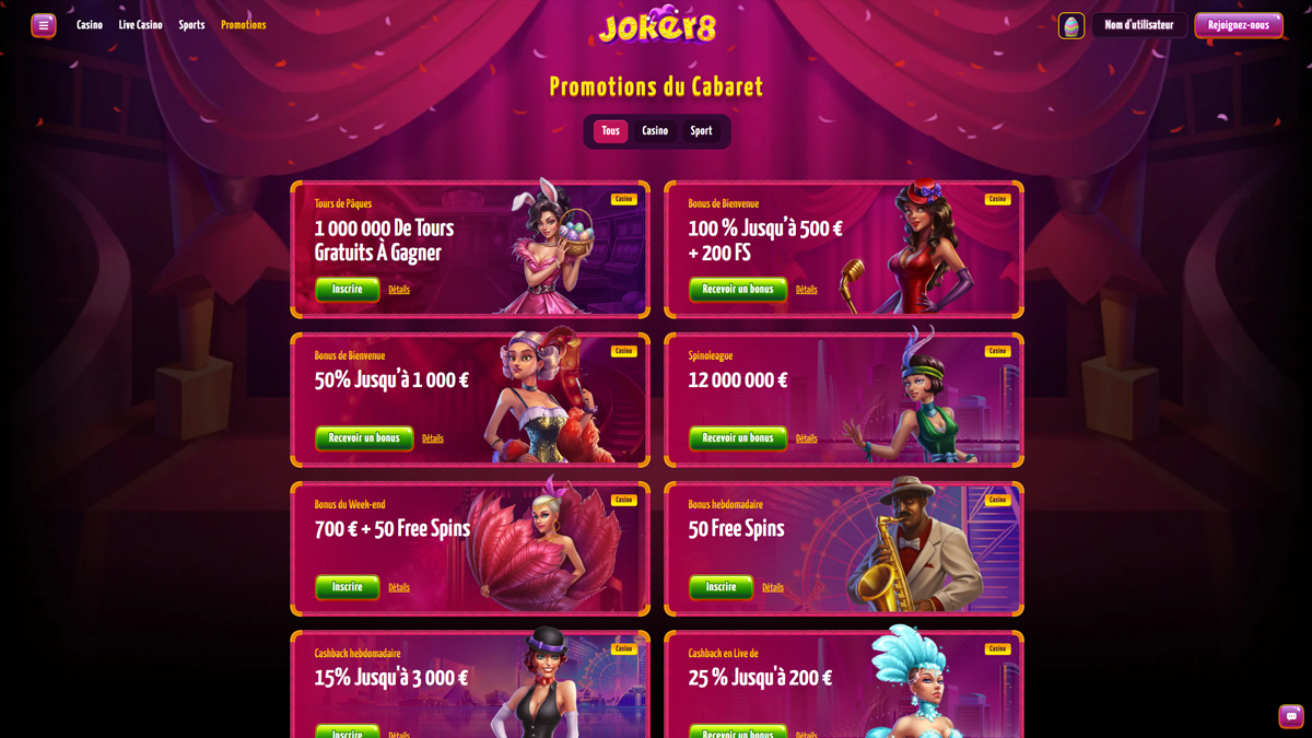Joker8 Casino BE Bonuses
