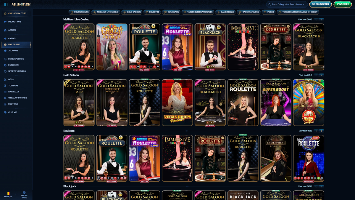 Millioner Casino Live-Casino
