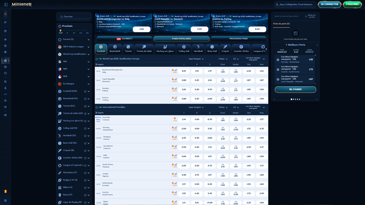 Millioner Casino Sports-Betting