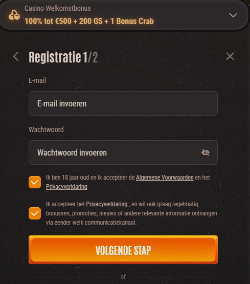 Neon54 Casino Register