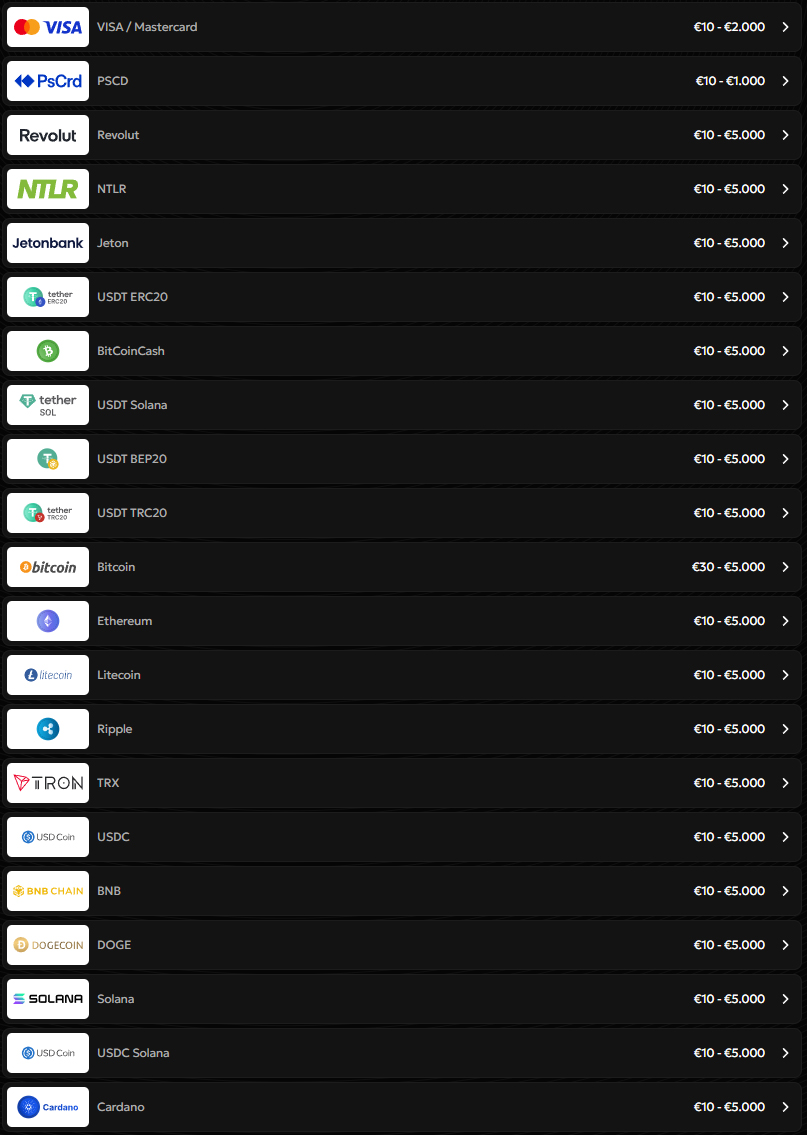 Spinsy-Casino-Chile-Payments