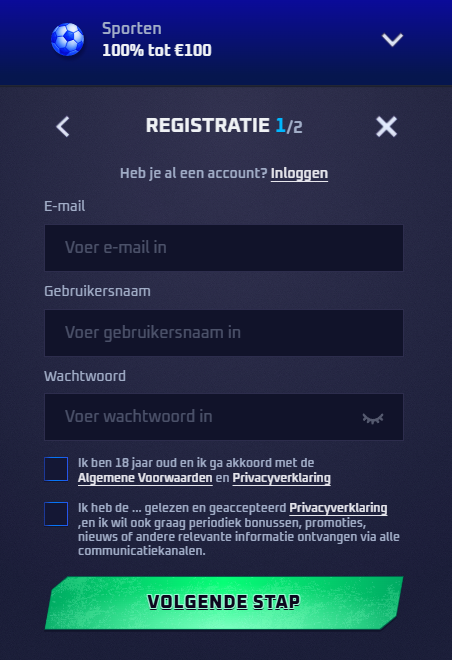 Sportaza Casino Register