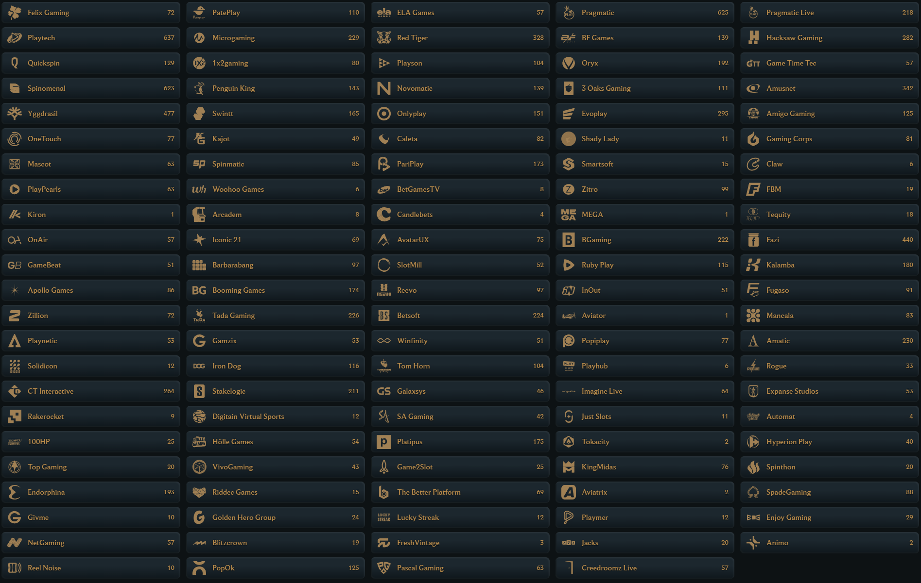 Talismania Casino Providers