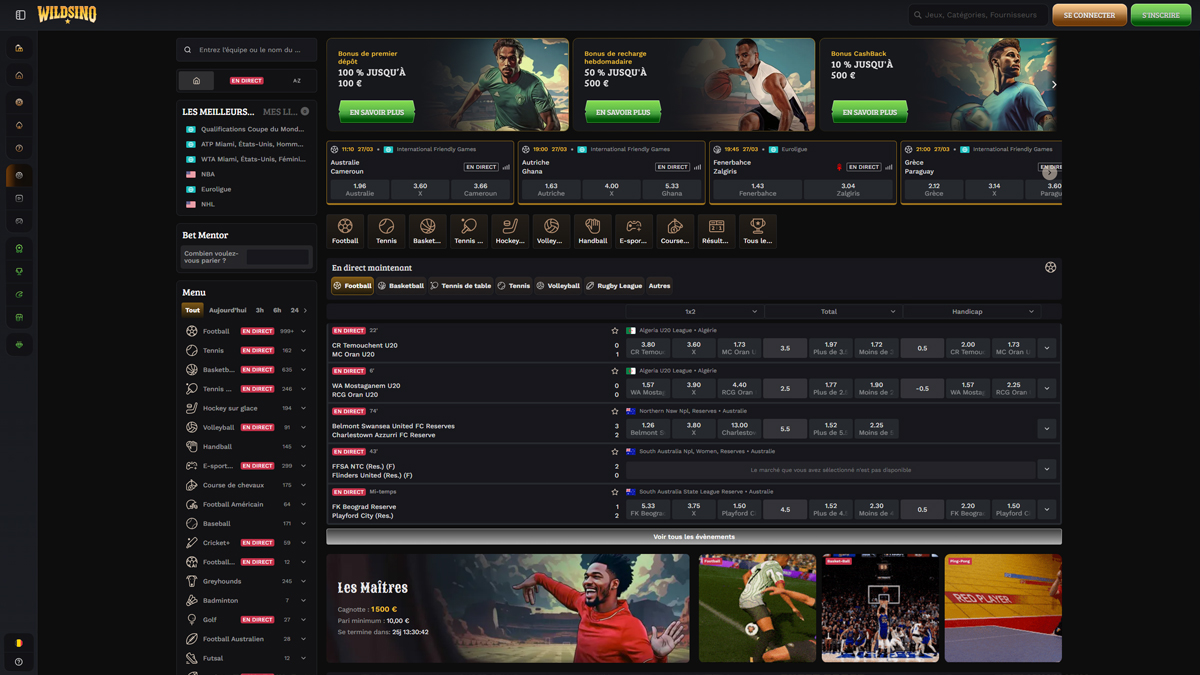 Wildsino Casino Sportweddenschappen