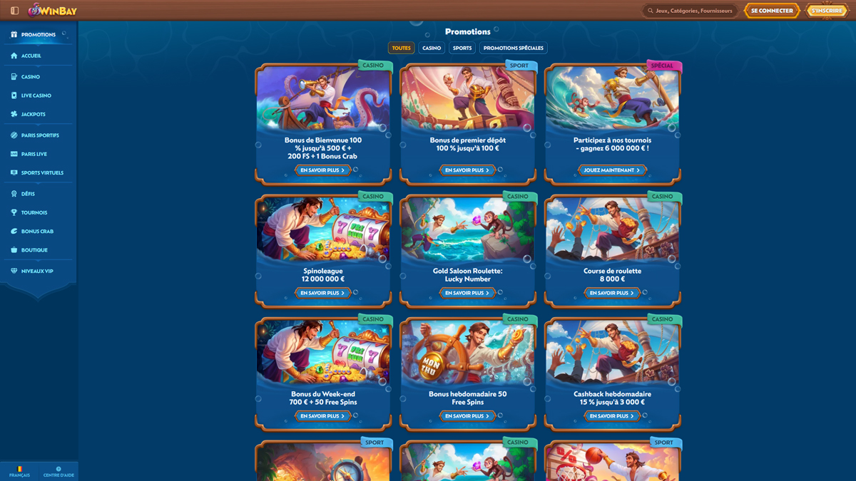 Winbay Casino Bonussen