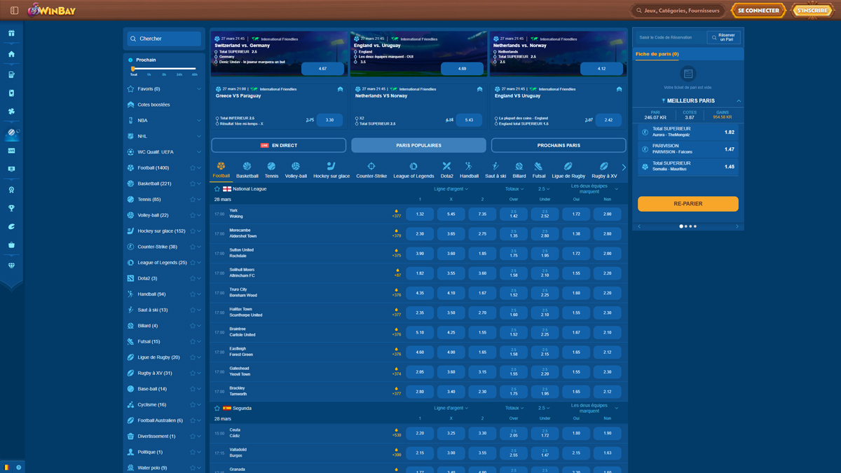 Winbay Casino Sport Wedden