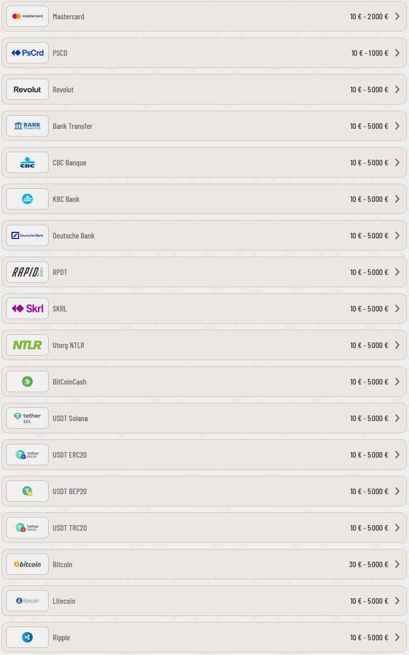 Wyns Casino Payments