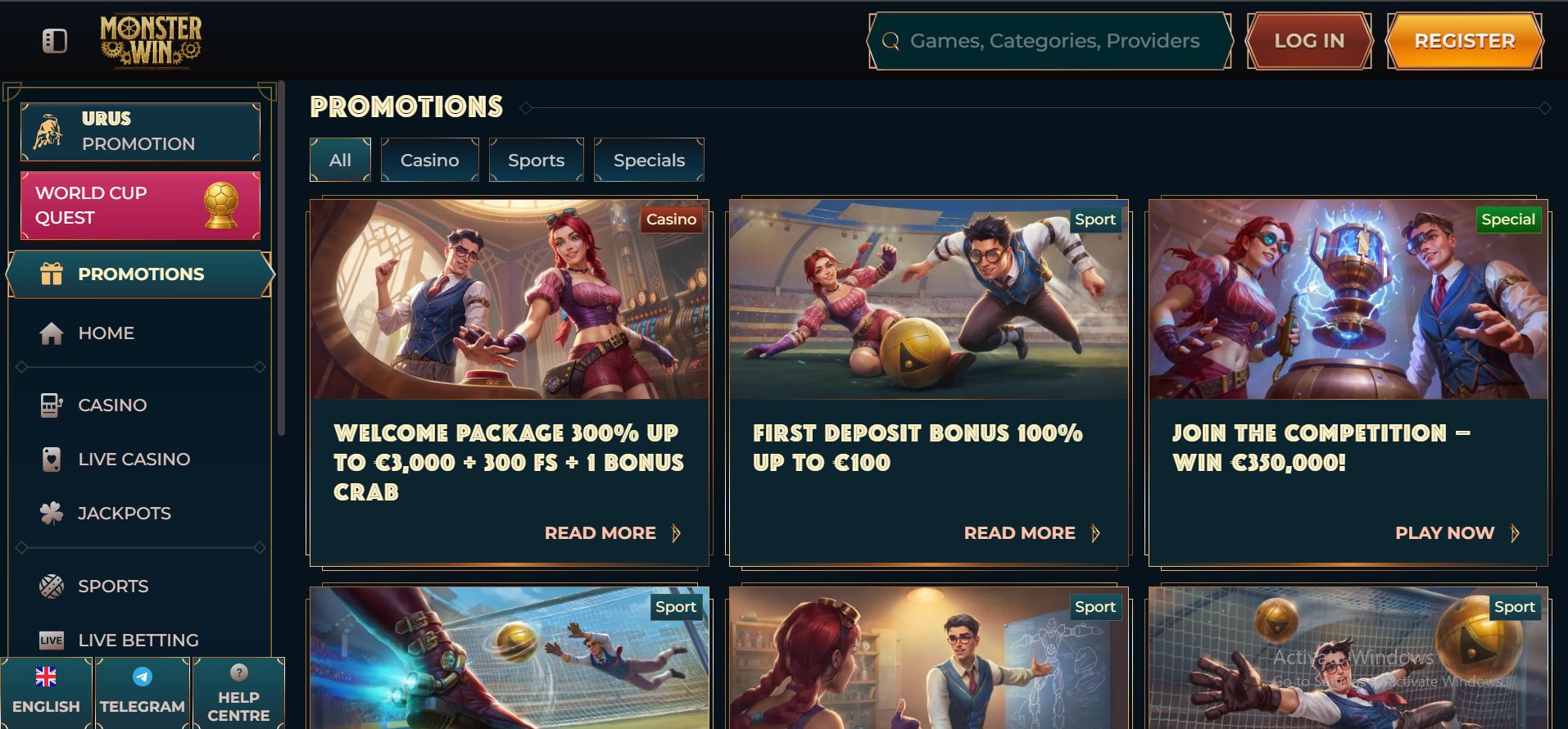monsterwin casino promoties