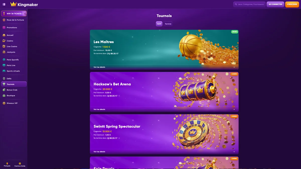 Kingmaker Casino Tournaments