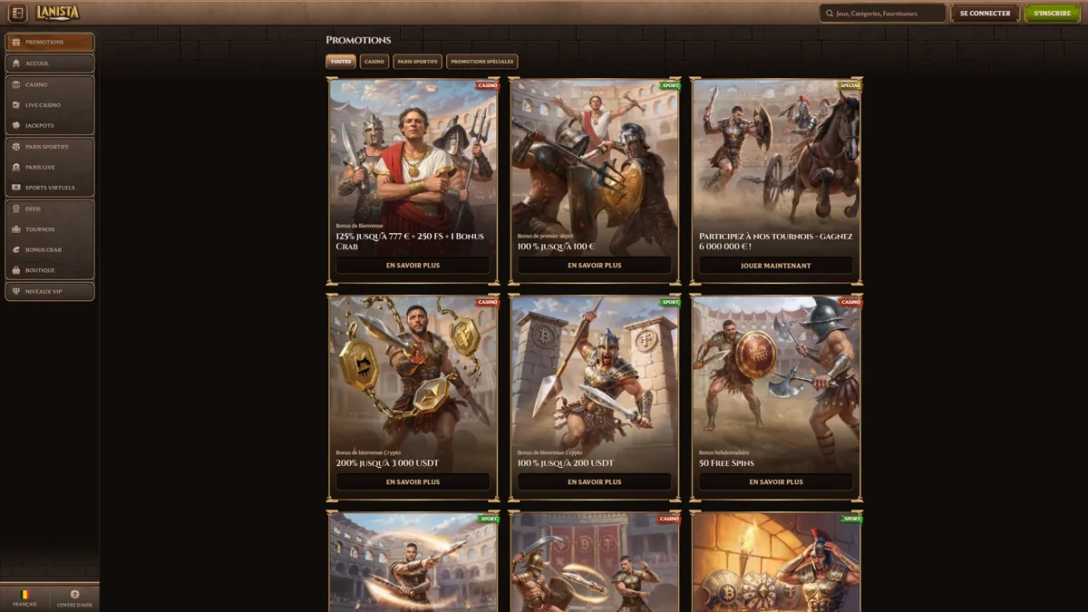 Lanista Casino Bonuses
