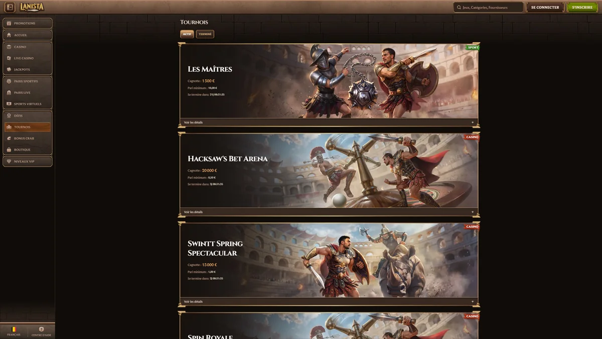 Lanista Casino Tournaments