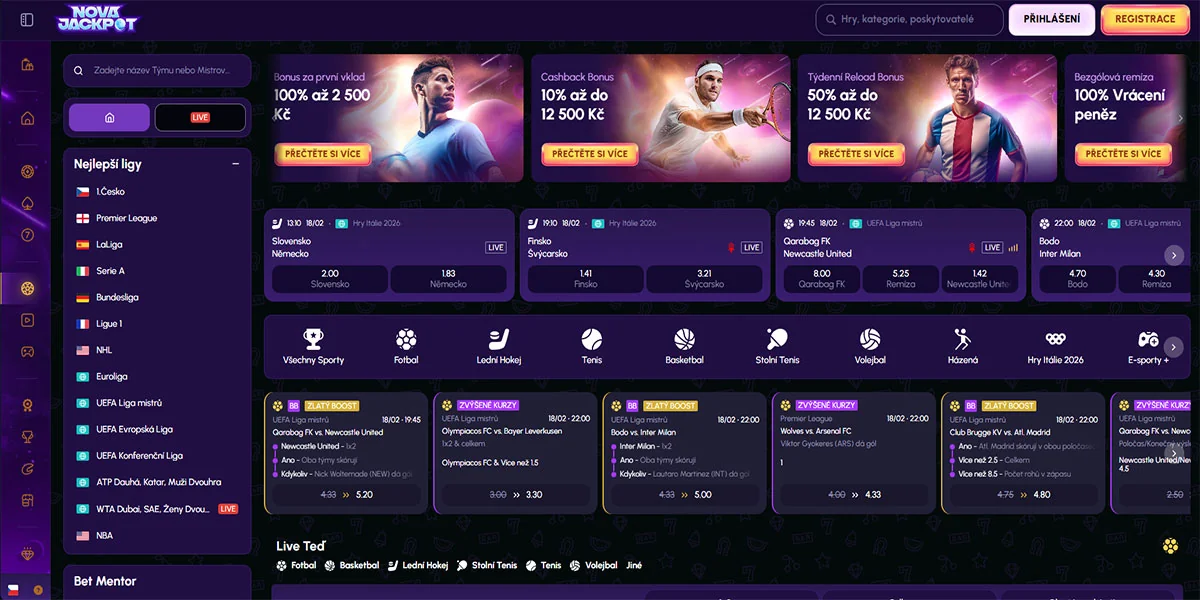 NovaJackpot Casino Sportweddenschappen