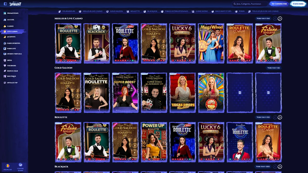 Spinight Casino Live-Casino